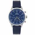 Luxury Blue Chronograph Men's Watch – Stainless Steel Case & Leather Strap | Analog Wristwatch