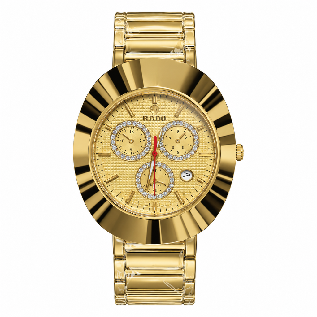 Rado Gold Chronograph Diamond Accent Dial Men's Watch