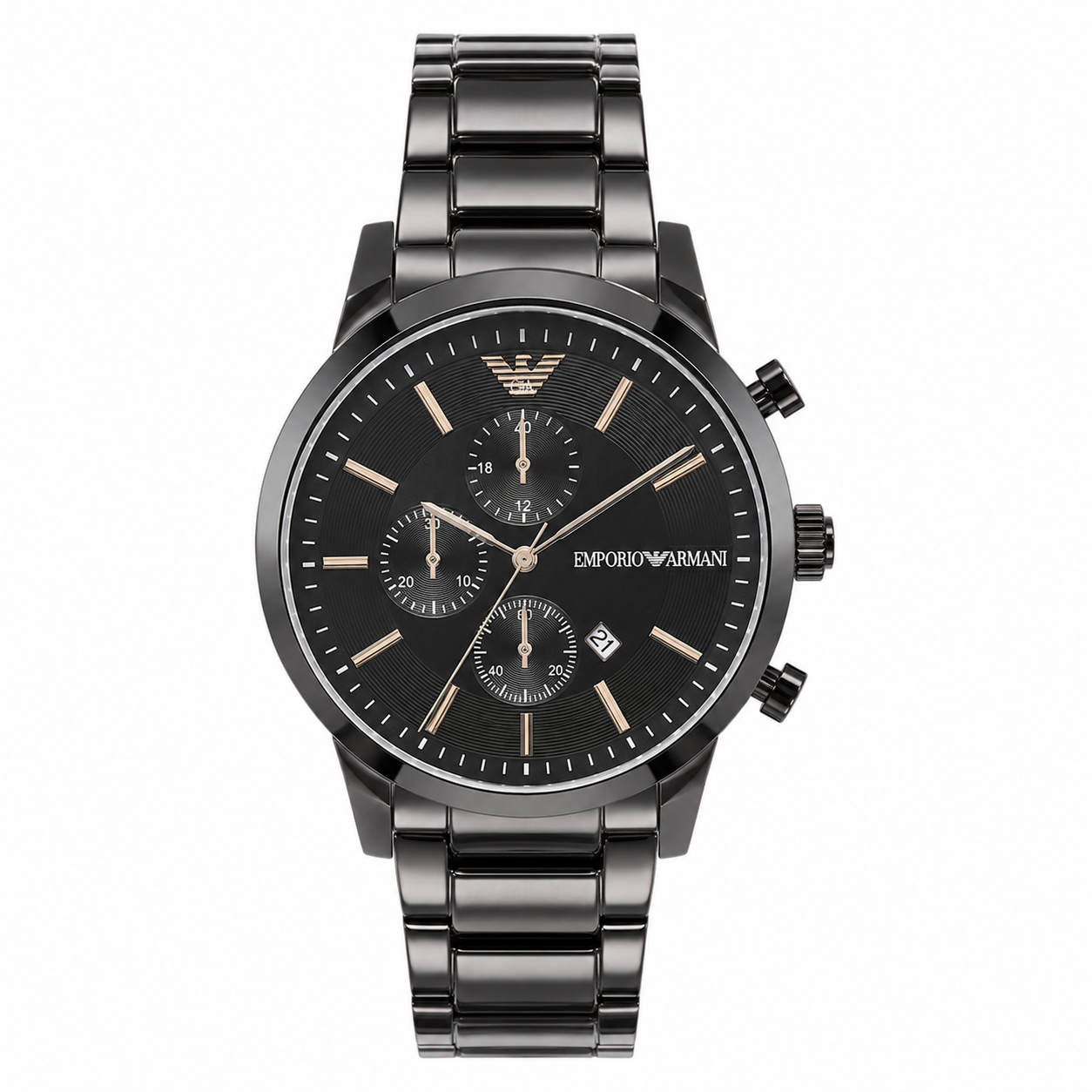 Emporio Armani Black Stainless Steel Chronograph Men's Watch