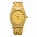 Luxury Gold Quartz Watch – Gold Stainless Steel Bracelet with Textured Gold Dial
