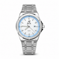 RICK Classic Quartz Watch – Stainless Steel Bracelet with White Textured Dial
