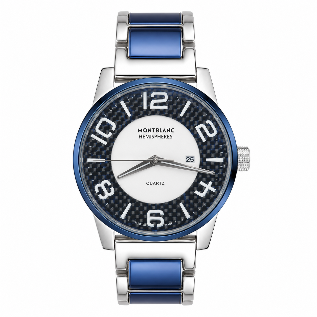 Montblanc Hemispheres Blue & Silver Quartz Men's Luxury Watch
