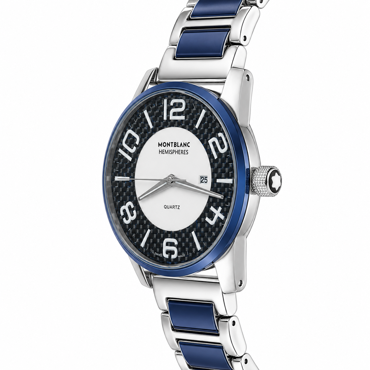 Montblanc Hemispheres Blue & Silver Quartz Men's Luxury Watch