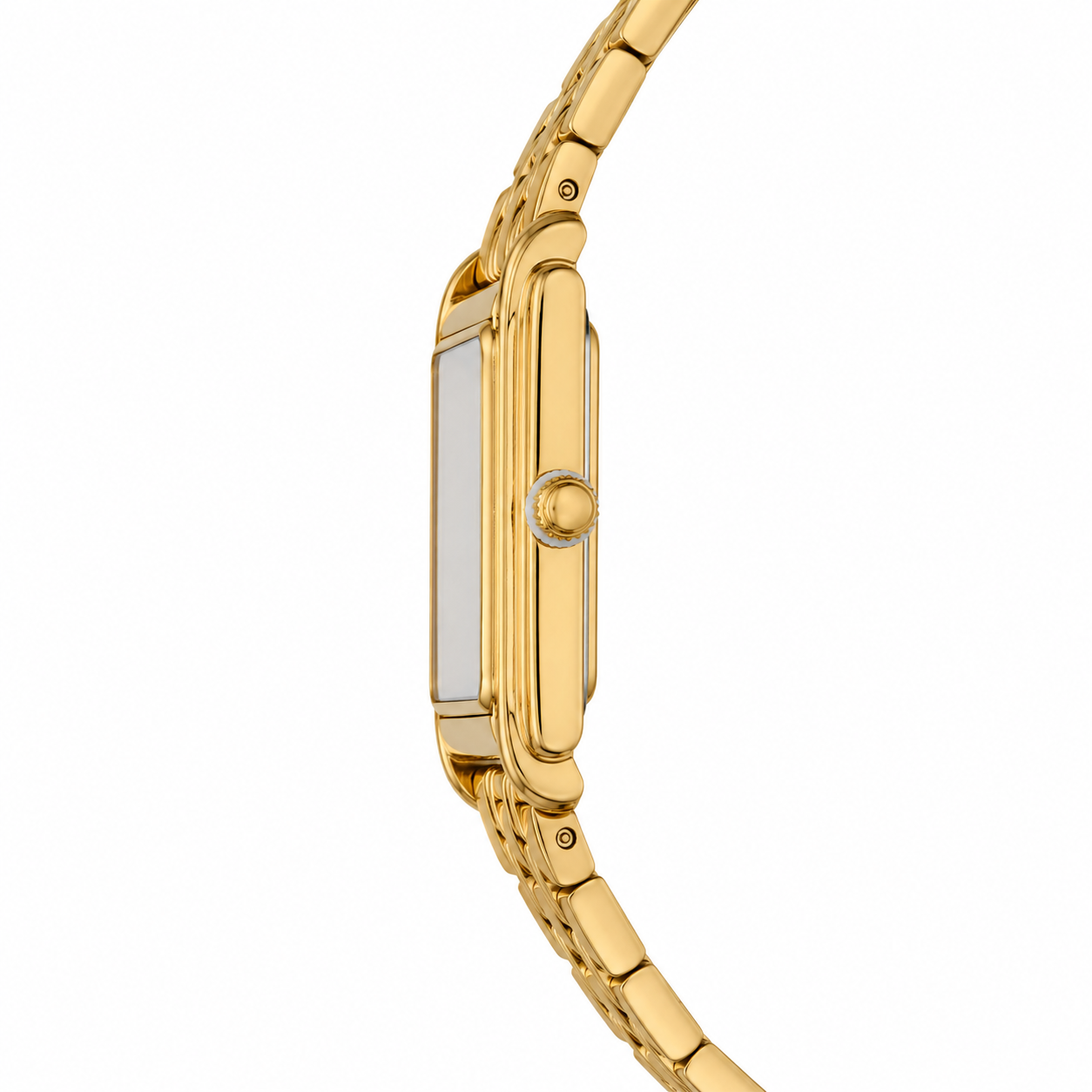 Elegant Women's Gold Rectangle Quartz Watch with Burgundy Dial | Stainless Steel Bracelet