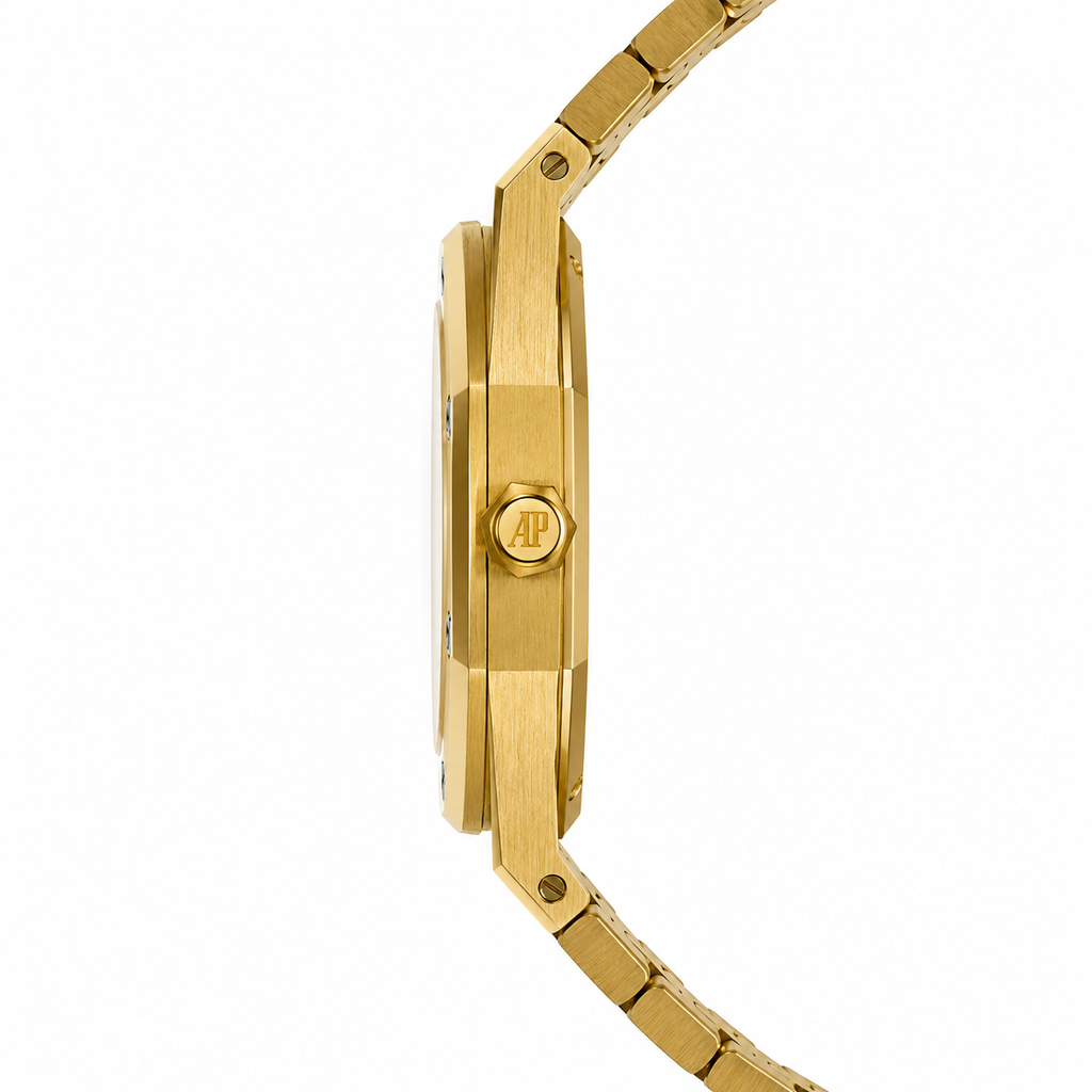 Luxury Gold Quartz Watch – Gold Stainless Steel Bracelet with Textured Gold Dial