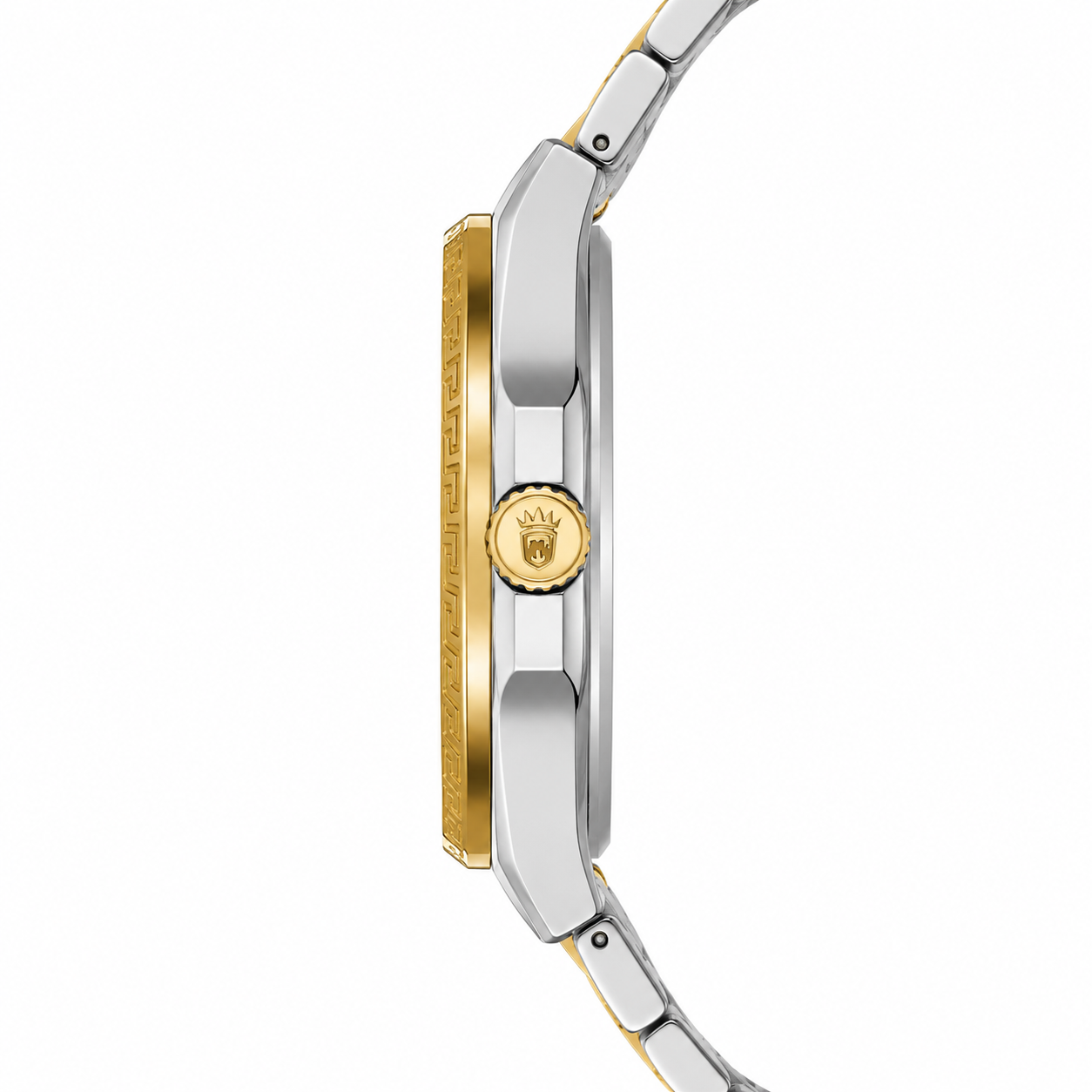 Luxury Women's Two-Tone Quartz Watch with Black Textured Dial | Gold & Silver Stainless Steel