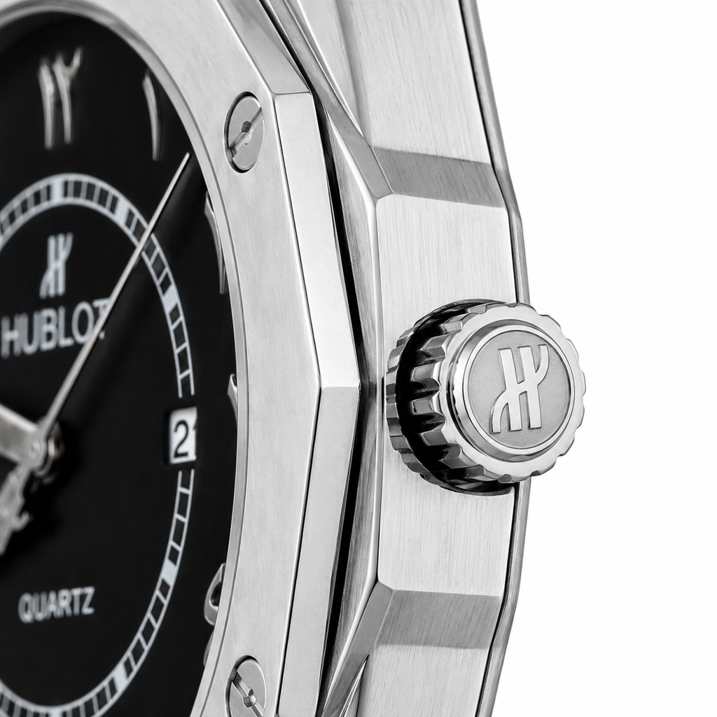 Hublot Classic Fusion Quartz Stainless Steel Black Dial Men's Watch