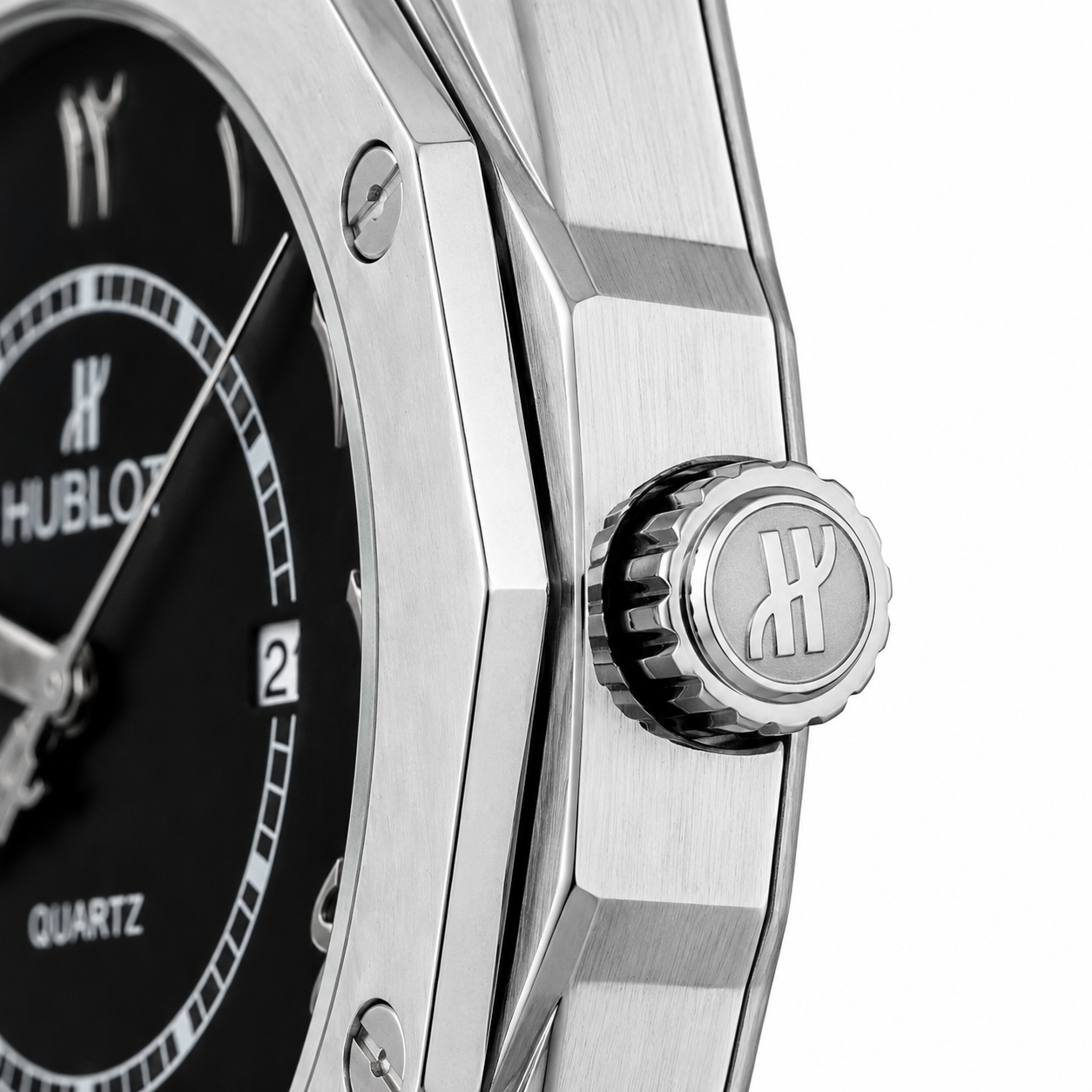Hublot Classic Fusion Quartz Stainless Steel Black Dial Men's Watch