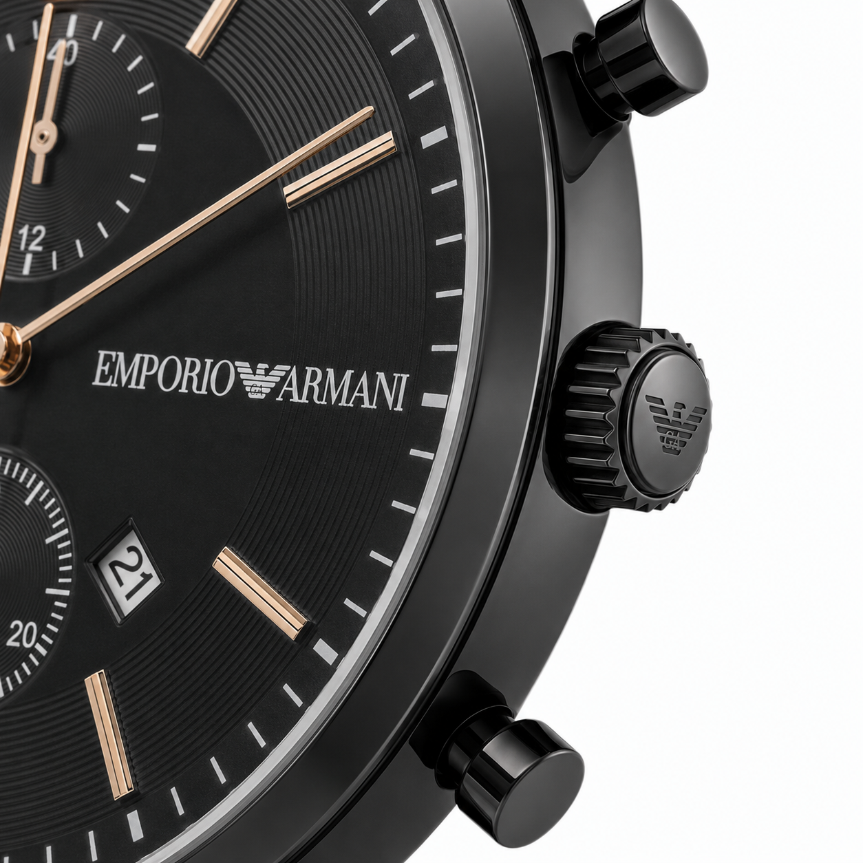 Emporio Armani Black Stainless Steel Chronograph Men's Watch