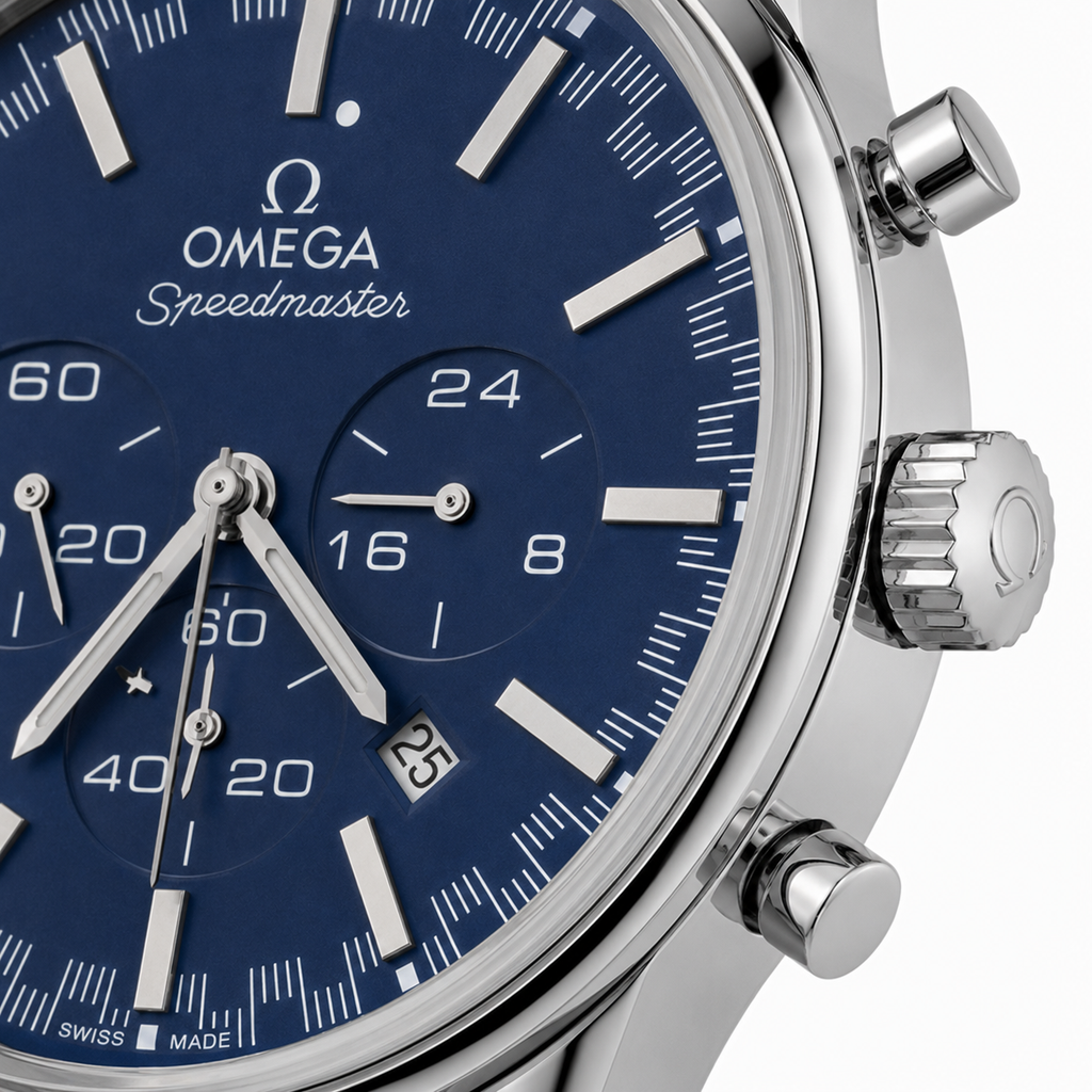Luxury Blue Chronograph Men's Watch – Stainless Steel Case & Leather Strap | Analog Wristwatch