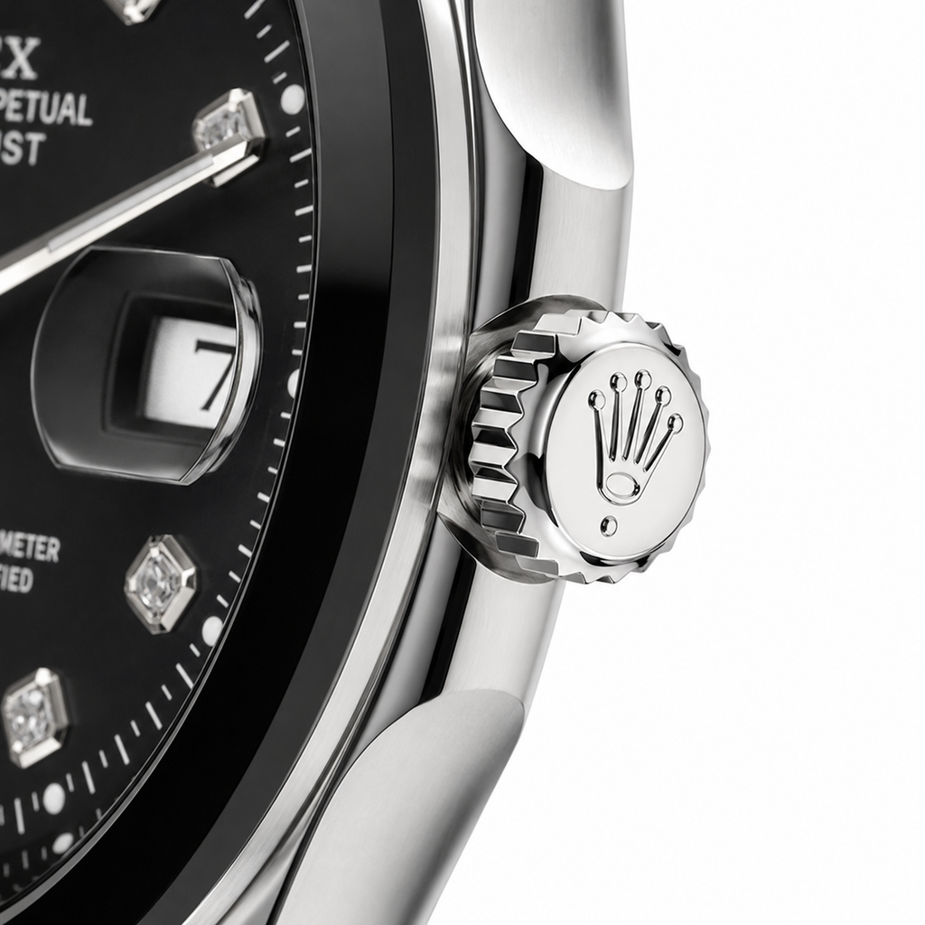 Rolex Oyster Perpetual Datejust Black Diamond Dial Two-Tone Bracelet Watch