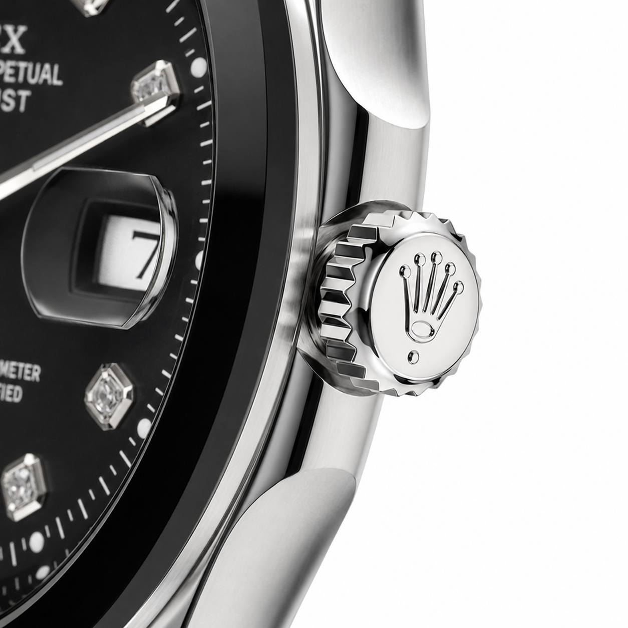 Rolex Oyster Perpetual Datejust Black Diamond Dial Two-Tone Bracelet Watch