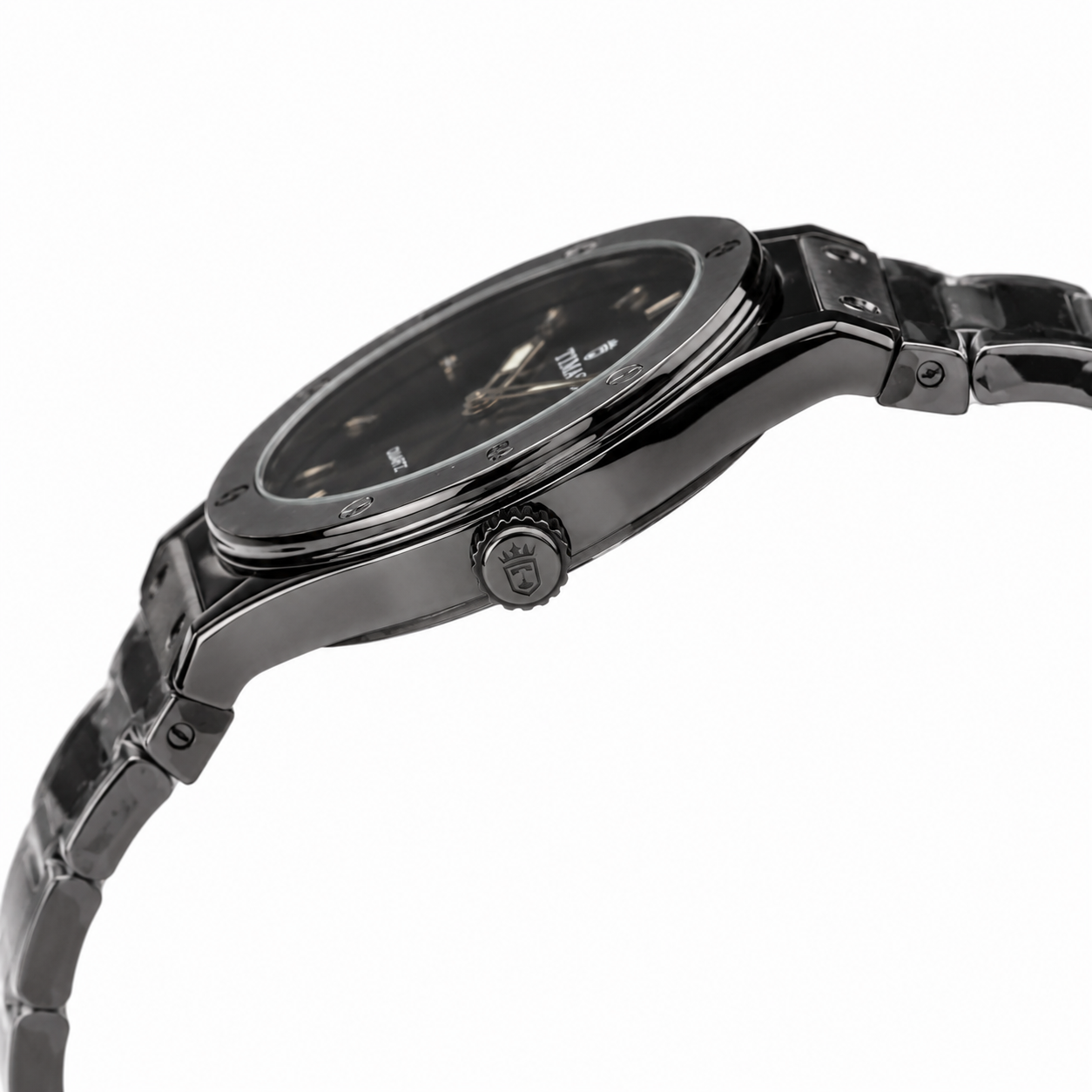 TIMAS Black Dial Stainless Steel Quartz Men's Watch