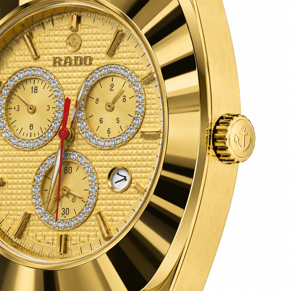 Rado Gold Chronograph Diamond Accent Dial Men's Watch