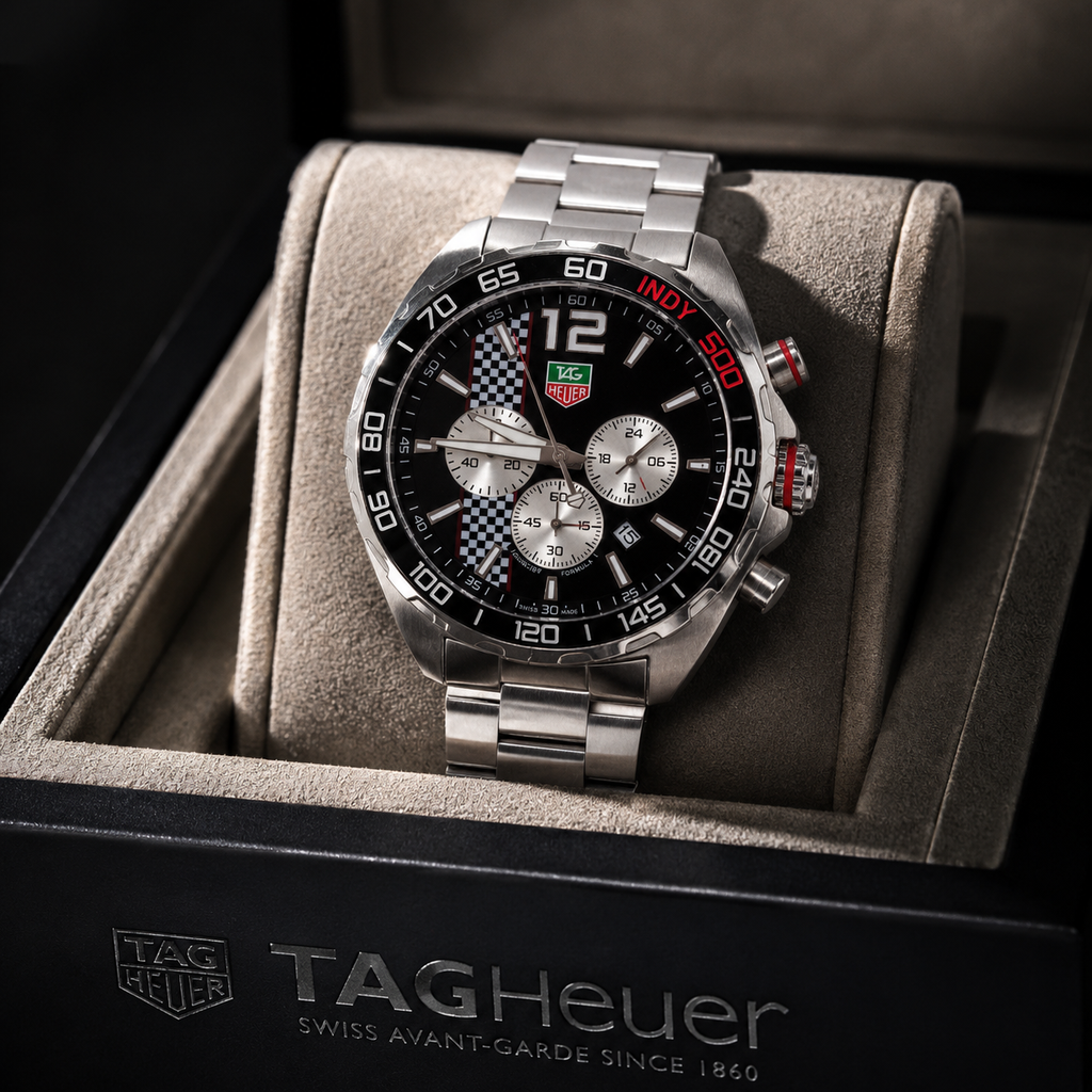 TAG Heuer Formula 1 Indy 500 Chronograph Stainless Steel Men's Watch – Black Dial
