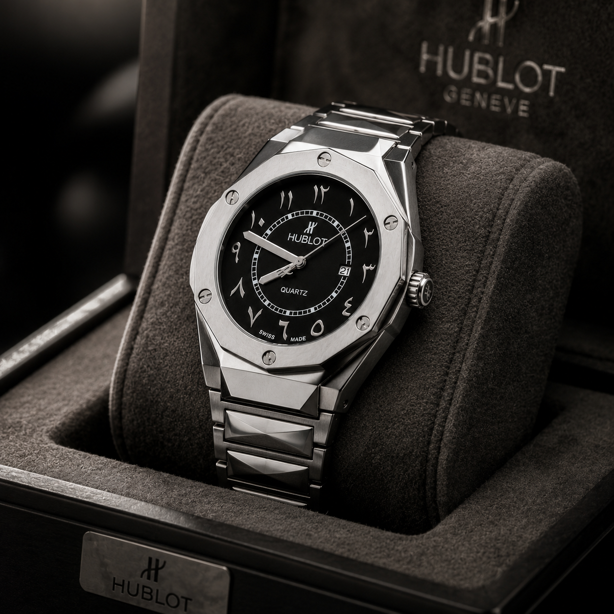 Hublot Classic Fusion Quartz Stainless Steel Black Dial Men's Watch
